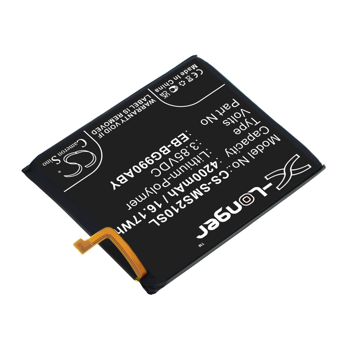 3.85V, Li-Polymer, 4200mAh, SmartPhone battery fits Samsung, Eb-bg990aby, Galaxy S21 Fan Edition 5g, Galaxy S21 Fe 5g, 16.17Wh Mobile, SmartPhone Cameron Sino Technology Limited (Smartphone)