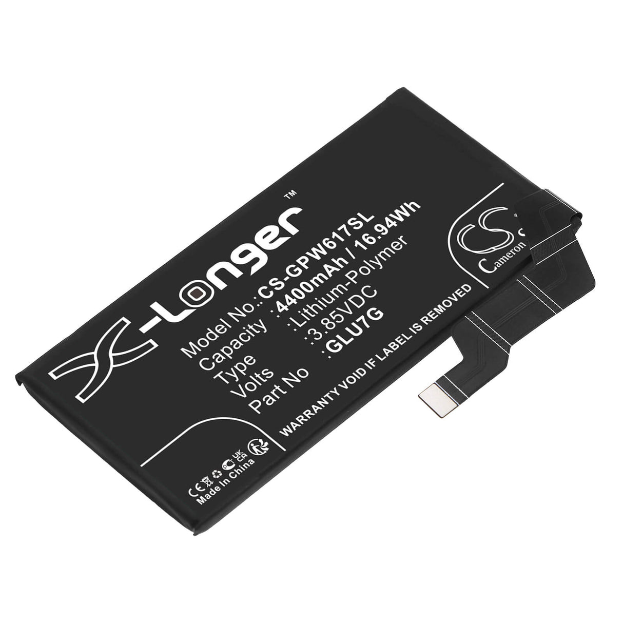 3.85V, Li-Polymer, 4400mAh, SmartPhone battery fits Google, Glu7g, G1azg, Gb17l, 16.94Wh Mobile, SmartPhone Cameron Sino Technology Limited (Smartphone)