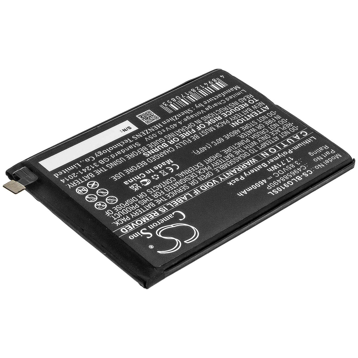 3.85V, Li-Polymer, 4600mAh, SmartPhone battery fits Blu, C496588490p, G0530ww, G91 Pro, 17.71Wh Mobile, SmartPhone Cameron Sino Technology Limited (Smartphone)