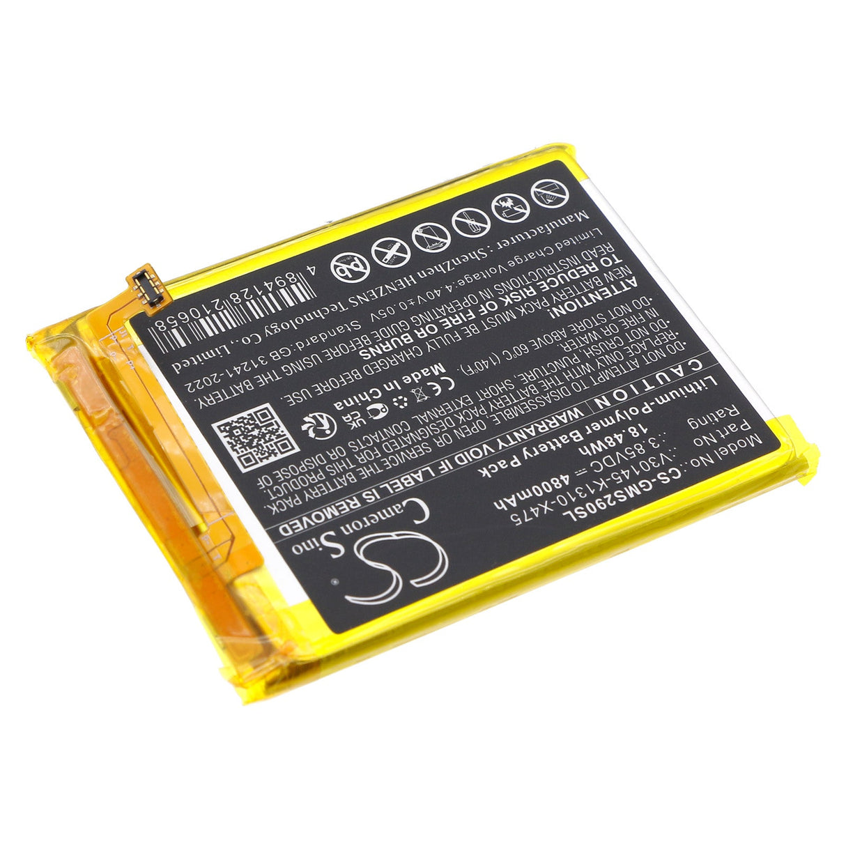 3.85V, Li-Polymer, 4800mAh, SmartPhone battery fits Gigaset, V30145-k1310-x475, Gs290, 18.48Wh Mobile, SmartPhone Cameron Sino Technology Limited (Smartphone)
