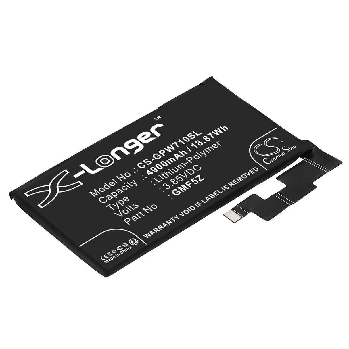 3,85V, Li-Polymer, 4900mAh, batterie de smartphone compatible avec Google, Gmf5z, Pixel 7 Pro, 18,87Wh Mobile, Smartphone Cameron Sino Technology Limited (Smartphone)
