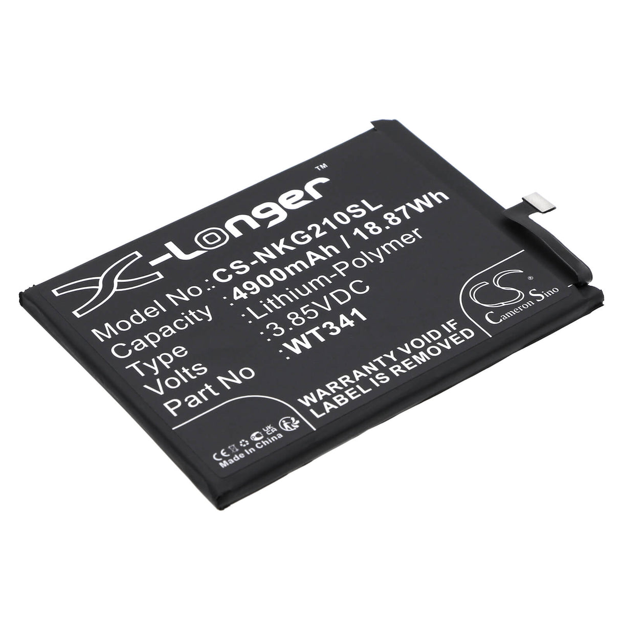 3,85V, Li-Polymère, 4900mAh, Batterie de smartphone compatible avec Nokia, Wt341, G21, G21 2022, 18,87Wh Mobile, Smartphone Cameron Sino Technology Limited (Smartphone)
