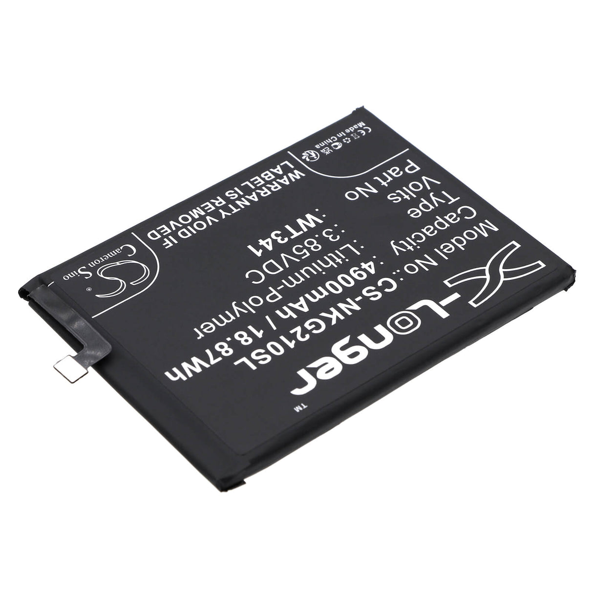 3,85V, Li-Polymère, 4900mAh, Batterie de smartphone compatible avec Nokia, Wt341, G21, G21 2022, 18,87Wh Mobile, Smartphone Cameron Sino Technology Limited (Smartphone)