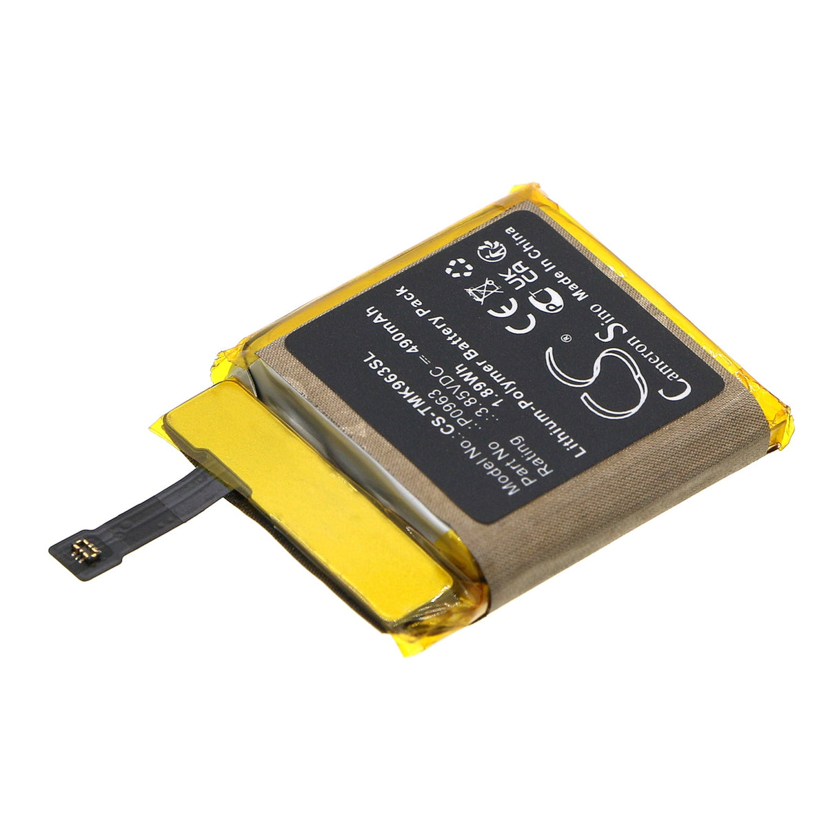 3.85V, Li-Polymer, 490mAh, Smartwatch Battery fits T-mobile, Syncup Kids, 1.89Wh Smartwatch Cameron Sino Technology Limited