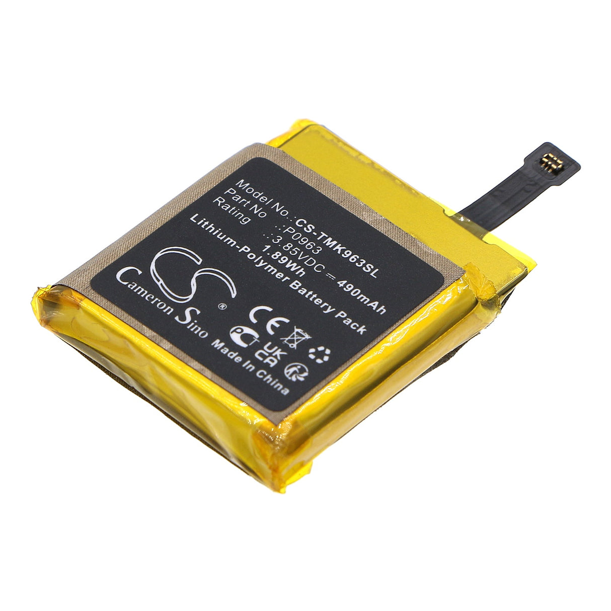3.85V, Li-Polymer, 490mAh, Smartwatch Battery fits T-mobile, Syncup Kids, 1.89Wh Smartwatch Cameron Sino Technology Limited