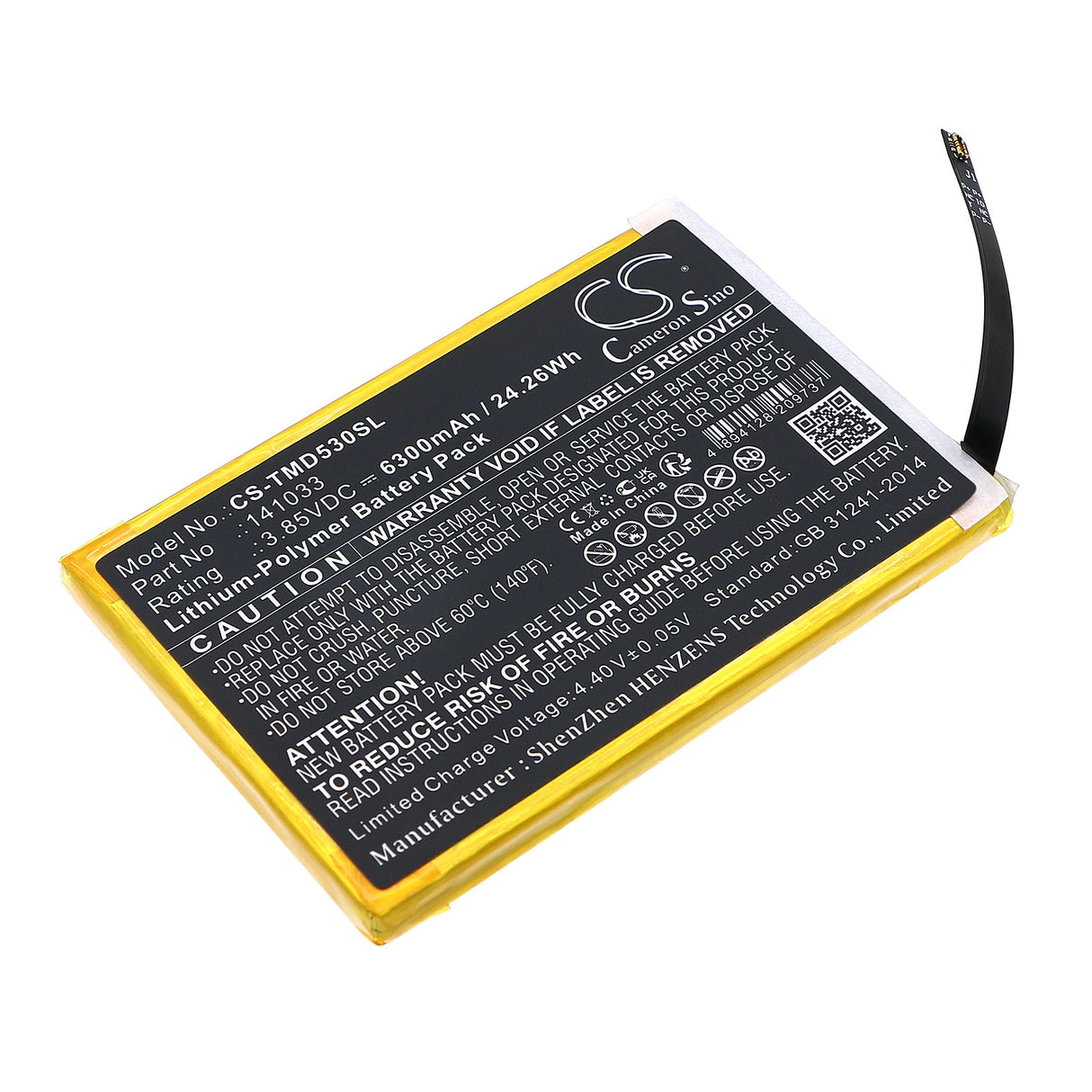 3,85V, Li-Polymer, 6300mAh, batterie Hotspot compatible avec T-mobile, 141033, D53, 24,26Wh Hotspot Cameron Sino Technology Limited