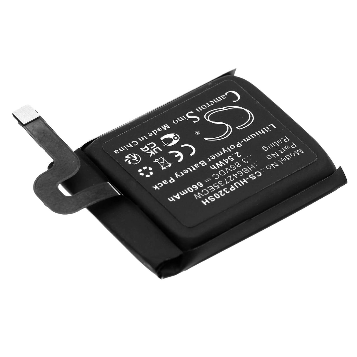 3.85V, Li-Polymer, 660mAh, Smartwatch battery fits Honor, Huawei, Hb642735ecw, K2 Kids, 2.54Wh Smartwatch Cameron Sino Technology Limited