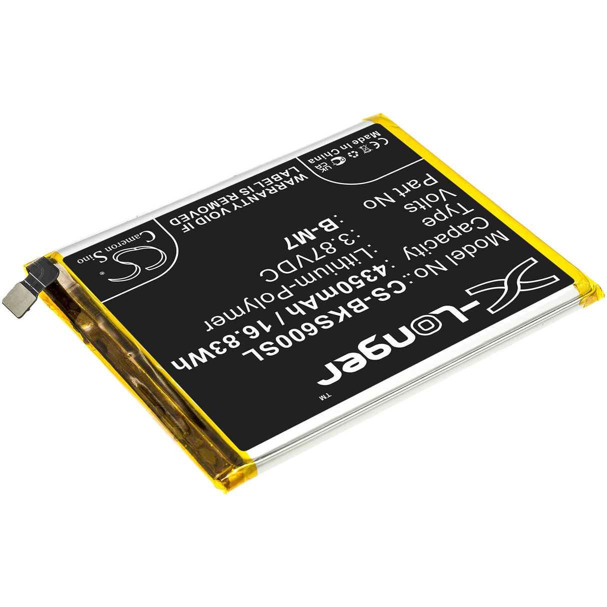 3.87V, Li-Polymer, 4350mAh, SmartPhone battery fits Vivo, B-m7, G1 5g, S6 5g, 16.83Wh Mobile, SmartPhone Cameron Sino Technology Limited (Smartphone)