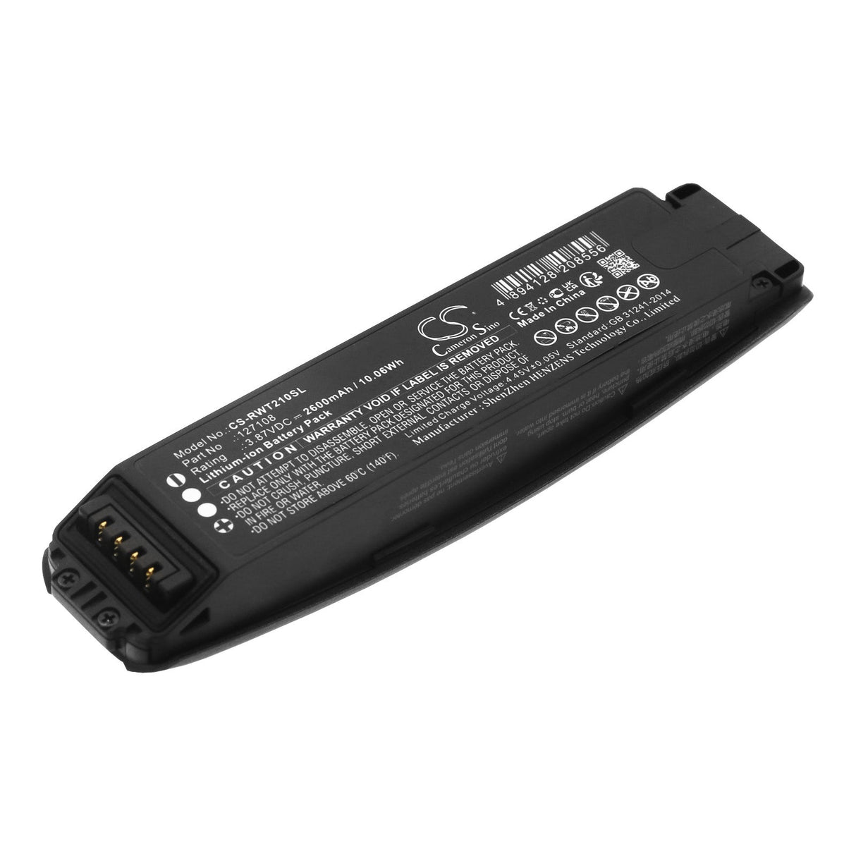 3.87V, Li-ion, 2600mAh, 3D Glasses battery fits Realwear, B21g, Navigator 500, 10.06Wh 3D Glasses Cameron Sino Technology Limited