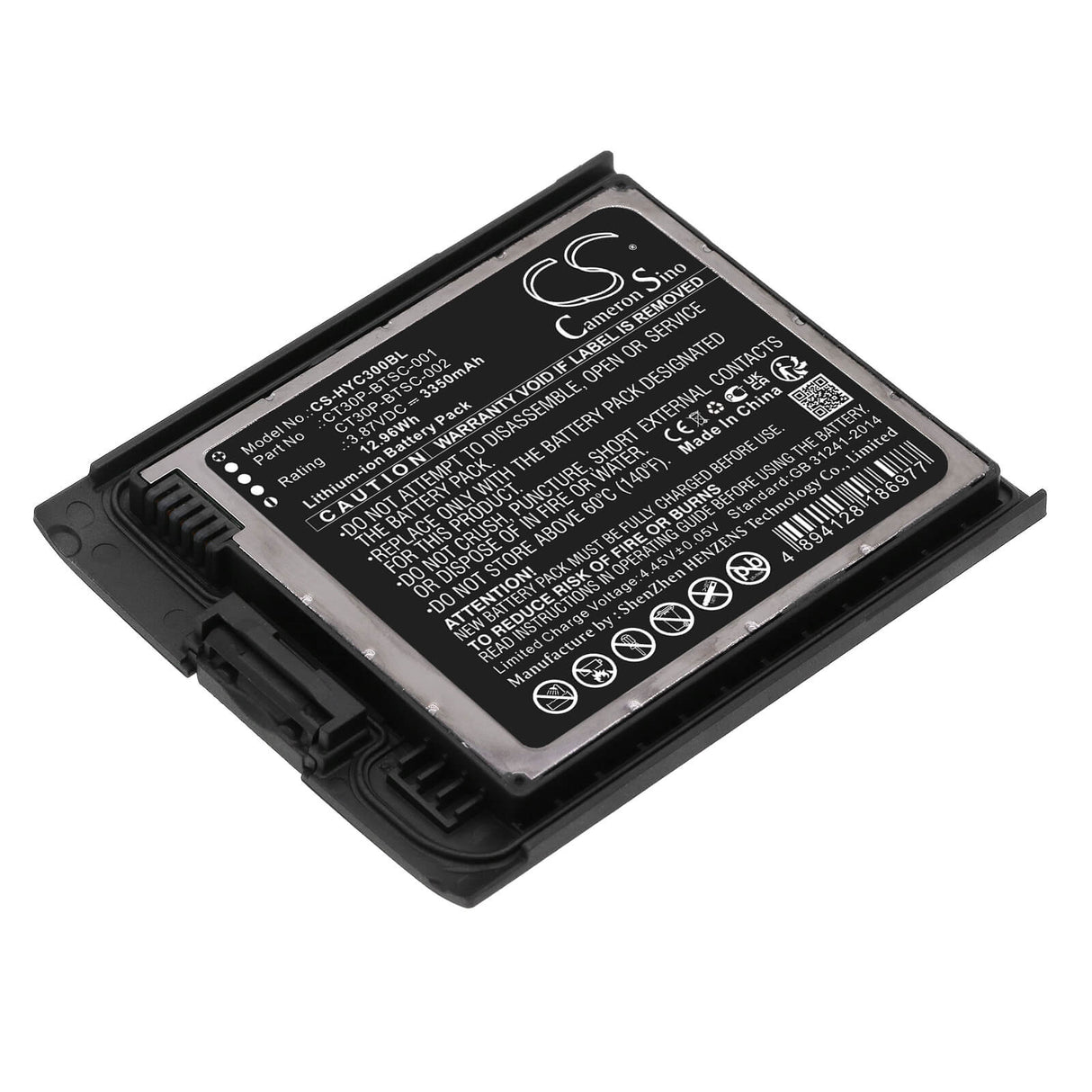 3.87v, Li-ion, 3350mah, Barcode Scanner Battery Fits Honeywell, Ct30 Xp, Ct30 Xp Hc, 12.96wh Barcode Scanner Cameron Sino Technology Limited