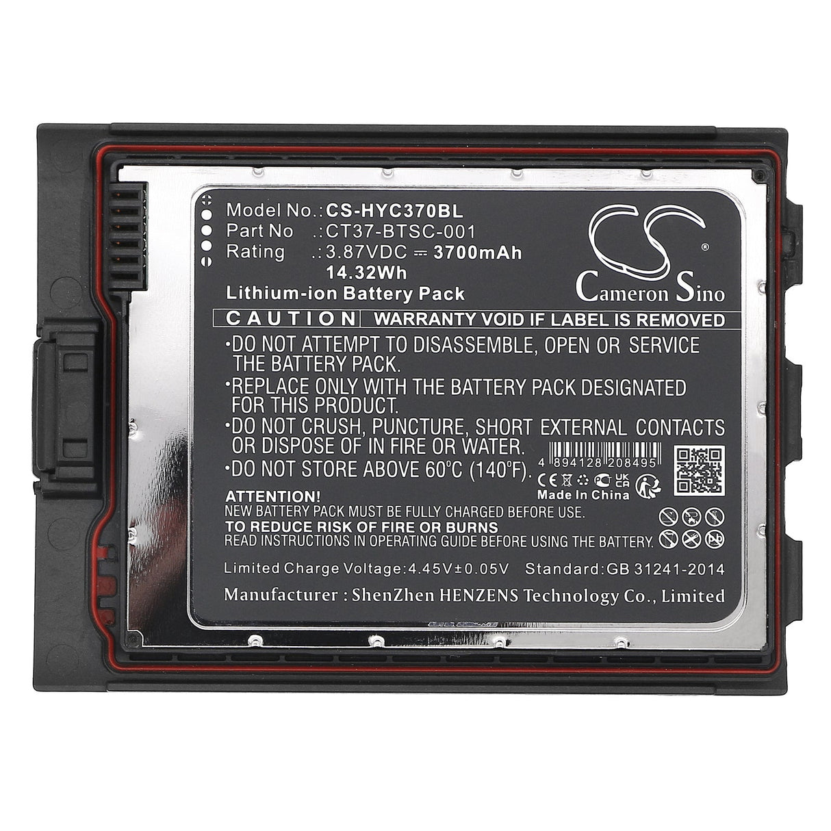 3.87V, Li-ion, 3700mAh, Barcode Scanner battery fits Honeywell, Ct30 Xp Mobile Computer, Ct37, 14.32Wh Barcode Scanner Cameron Sino Technology Limited