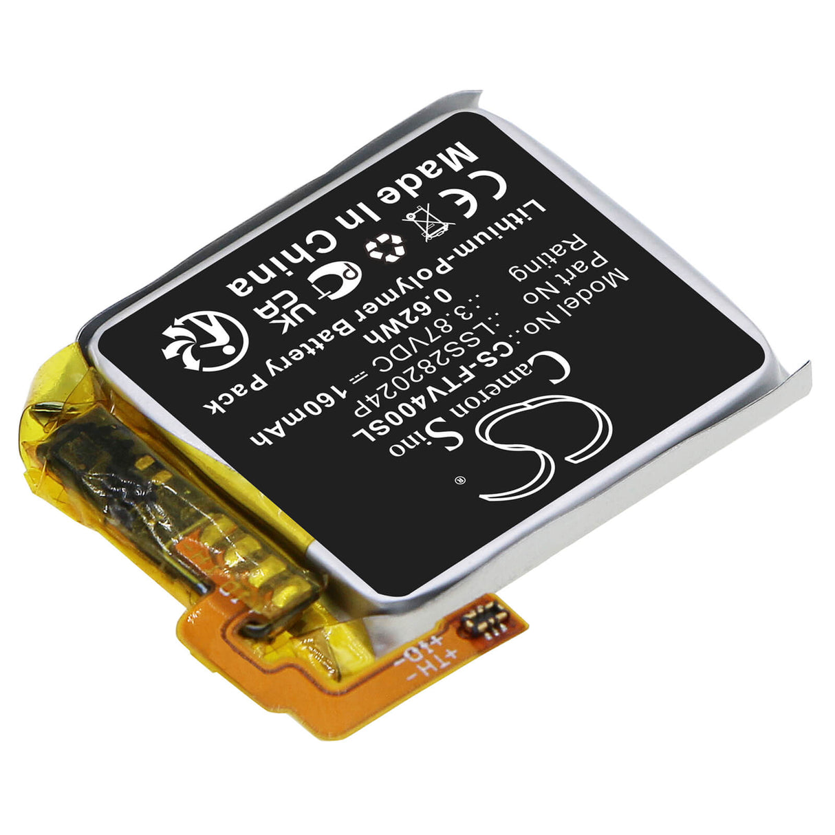 3.87V, Li-Polymer, 160mAh, Smartwatch battery fits Fitbit, Lss282024p, Versa 4, 0.62Wh Smartwatch Cameron Sino Technology Limited