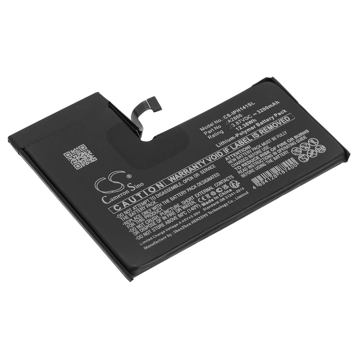 3.87v, Li-polymer, 3200mah, Battery Fits Apple, Iphone 14 Pro, 12.38wh Mobile, SmartPhone Cameron Sino Technology Limited (Smartphone)