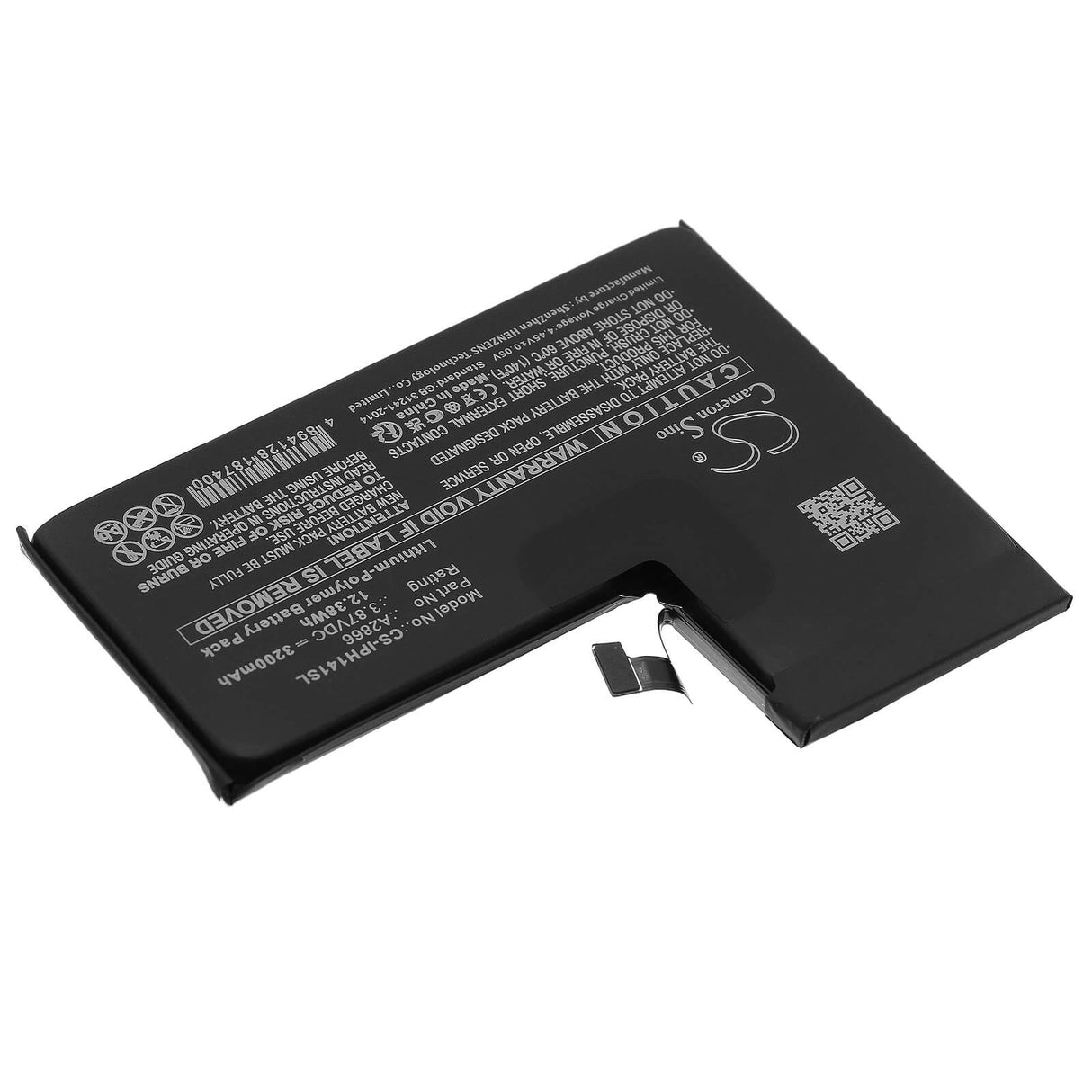 3.87v, Li-polymer, 3200mah, Battery Fits Apple, Iphone 14 Pro, 12.38wh Mobile, SmartPhone Cameron Sino Technology Limited (Smartphone)