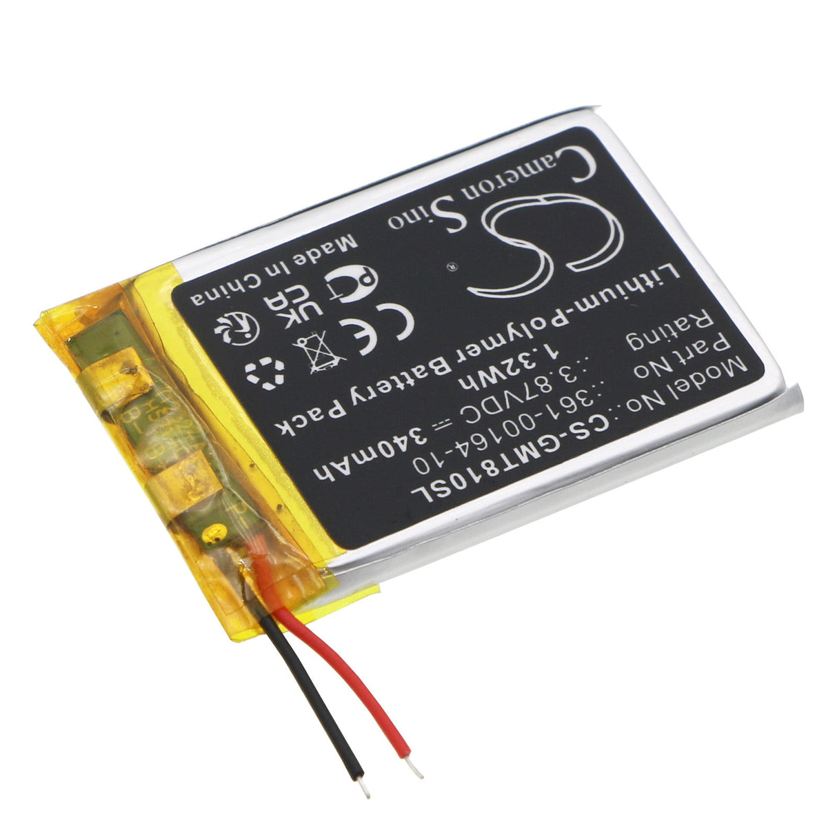 3.87V, Li-Polymer, 340mAh Smartwatch Battery fits Garmin, Instinct Solar, Std-810g, 1.32Wh Smartwatch Cameron Sino Technology Limited
