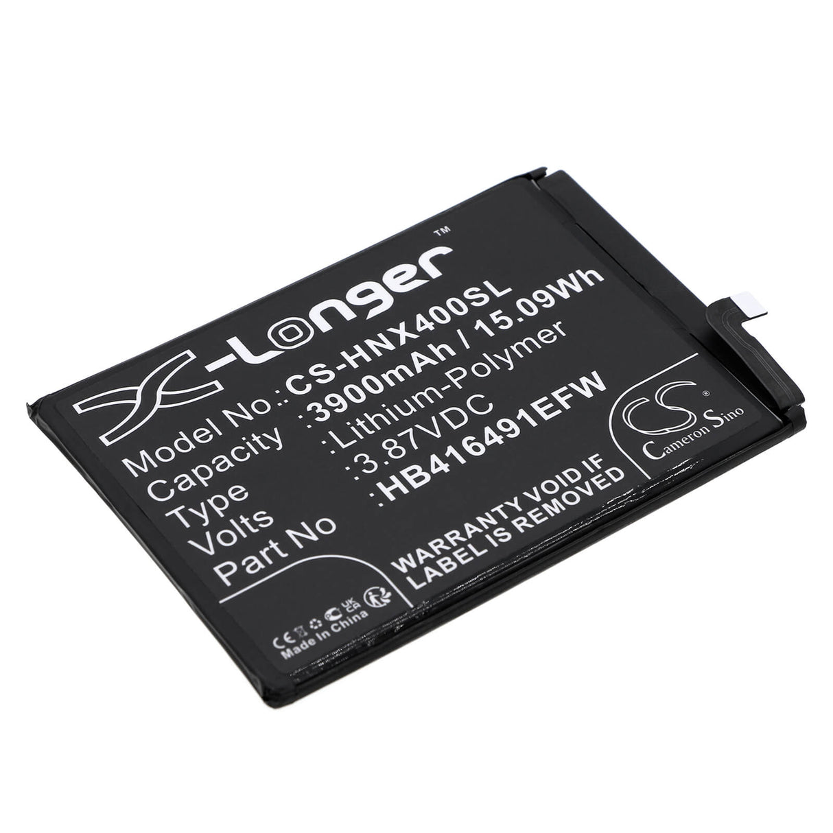 3,87V, Li-Polymer, 3900mAh, batterie de smartphone compatible avec Honor, Hb416491efw, Dio-an00, Play 7t Pro, 15,09Wh Mobile, Smartphone Cameron Sino Technology Limited (Smartphone)