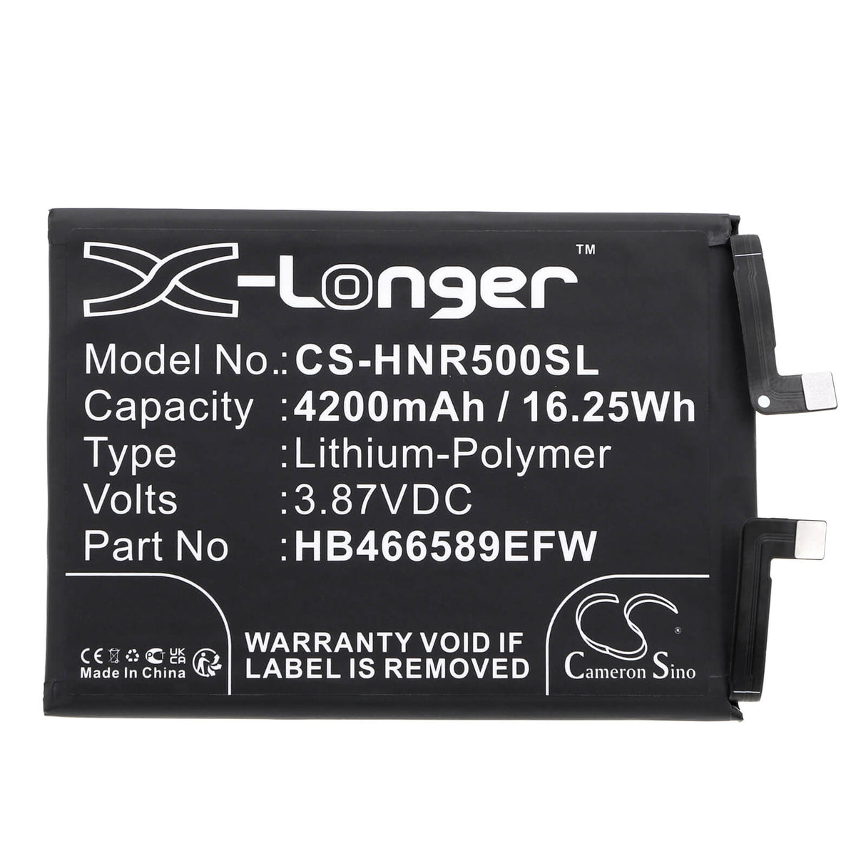 3.87V, Li-Polymer, 4200mAh, SmartPhone battery fits Honor, Huawei, Hb466589efw, 50 Lite, Ntn-l22, 16.25Wh Mobile, SmartPhone Cameron Sino Technology Limited (Smartphone)