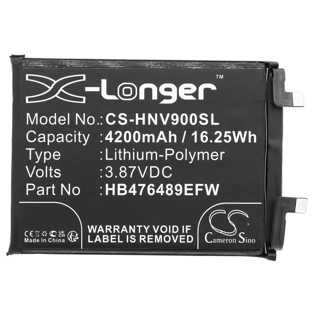 3.87V, Li-Polymer, 4200mAh, SmartPhone battery fits Honor, Hb476489efw, Honor 50, Nova 60 Se, 16.25Wh Mobile, SmartPhone Cameron Sino Technology Limited (Smartphone)