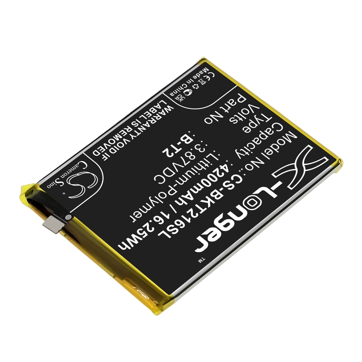 3.87V, Li-Polymer, 4200mAh, SmartPhone battery fits Vivo, B-t2, S12 Pro, S12 Pro 5g, 16.25Wh Mobile, SmartPhone Cameron Sino Technology Limited (Smartphone)