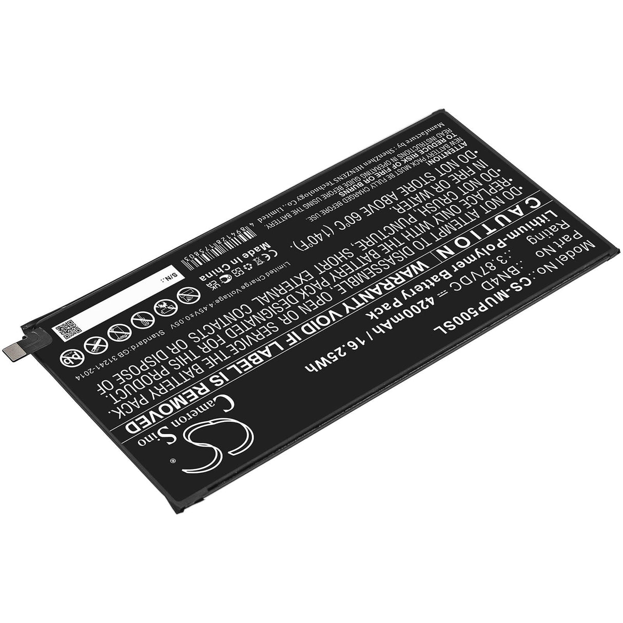 3.87V, Li-Polymer, 4200mAh, Tablet battery fits Xiaomi, Bn4d, Mi Pad 5 Pro, Mi Pad 5 Pro 5g, 16.25Wh Tablet Cameron Sino Technology Limited