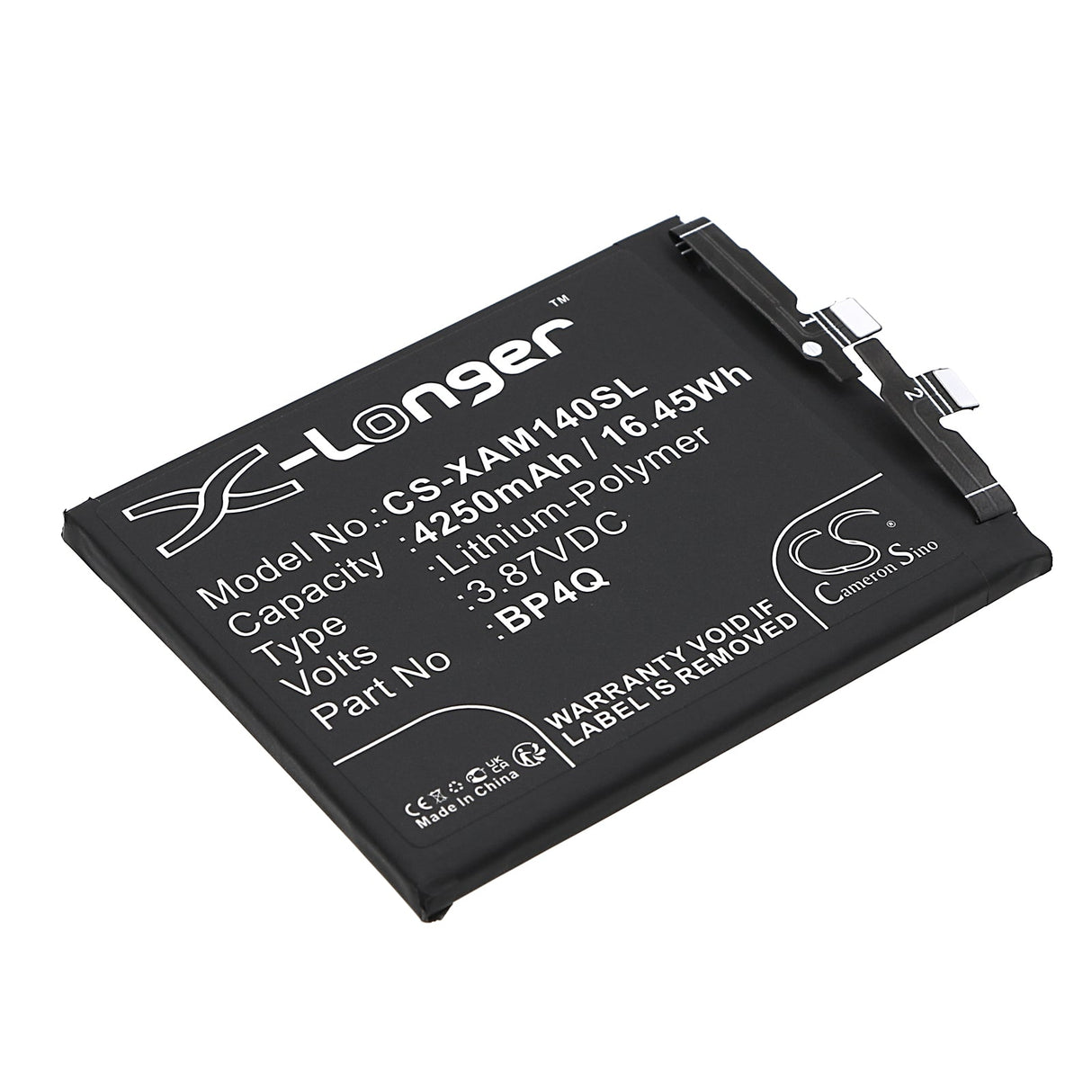 3.87V, Li-Polymer, 4250mAh, SmartPhone battery fits Xiaomi, Bp4q, 14, 16.45Wh Mobile, SmartPhone Cameron Sino Technology Limited (Smartphone)