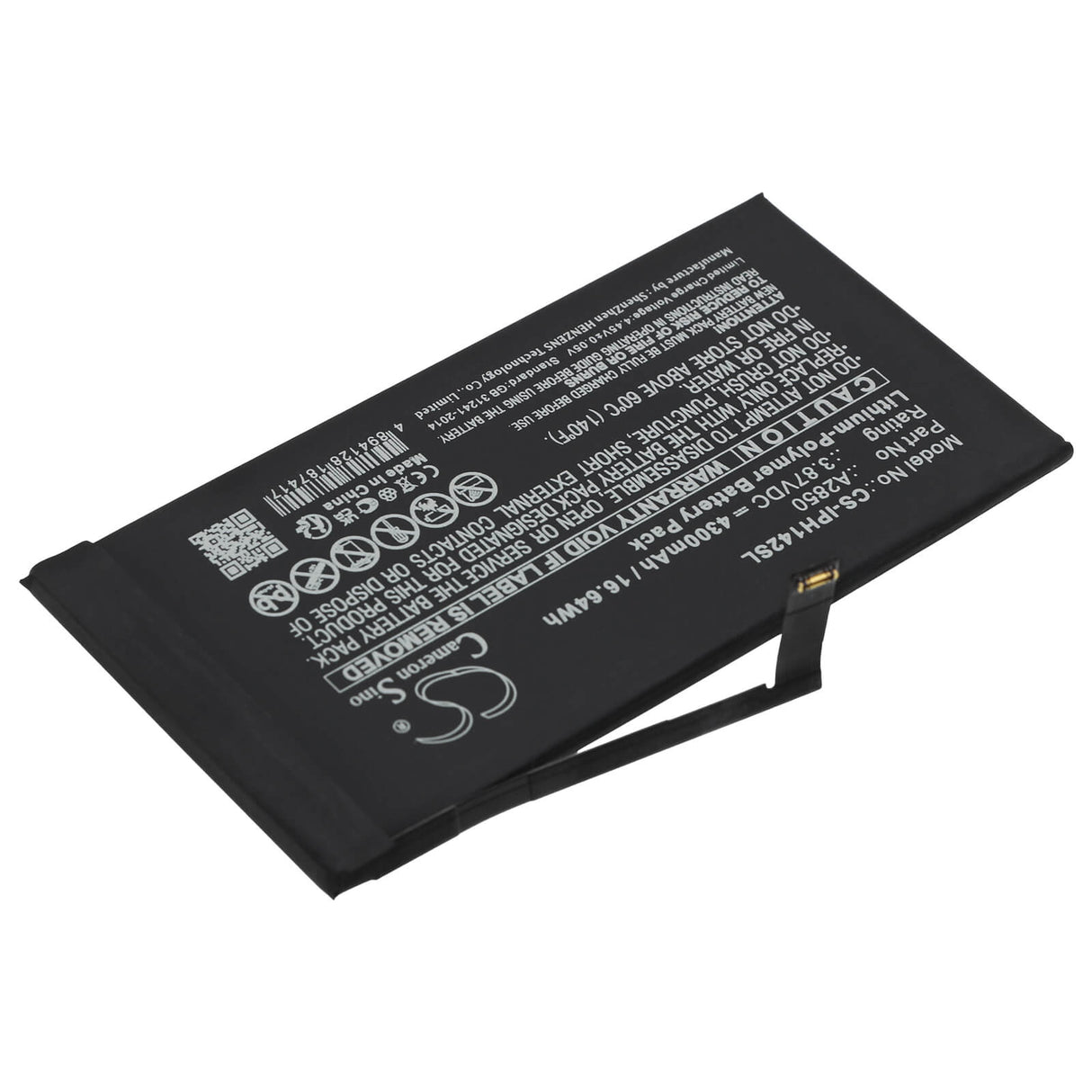 3,87V, Li-Polymer, 4300mAh, Batterie pour smartphone compatible avec Apple, A2850, Iphone 14 Plus, 16,64Wh Mobile, Smartphone Cameron Sino Technology Limited (Smartphone)