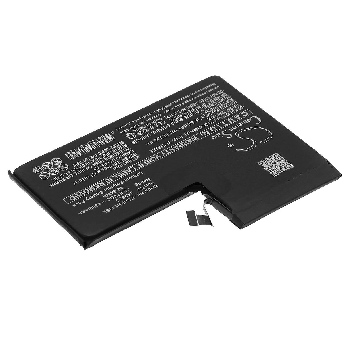 3.87V, Li-Polymer, 4300mAh, SmartPhone battery fits Apple, A2830, Iphone 14 Pro Max, 16.64Wh Mobile, SmartPhone Cameron Sino Technology Limited (Smartphone)