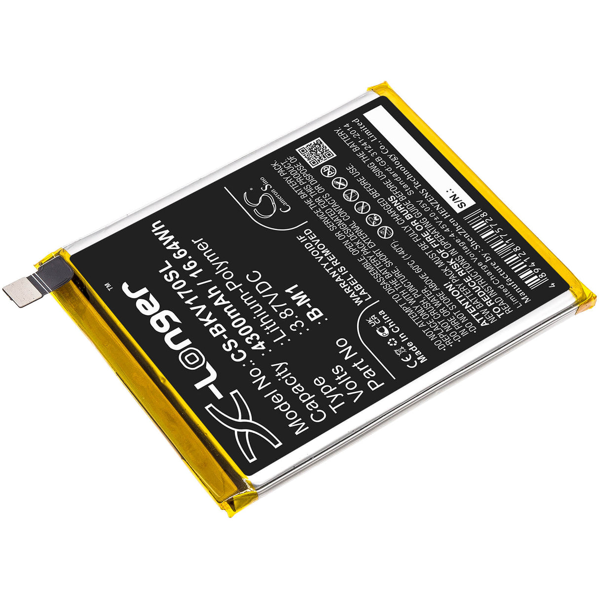 3.87V, Li-Polymer, 4300mAh, SmartPhone battery fits Vivo, B-m1, Pd1948, V17, 16.64Wh Mobile, SmartPhone Cameron Sino Technology Limited (Smartphone)