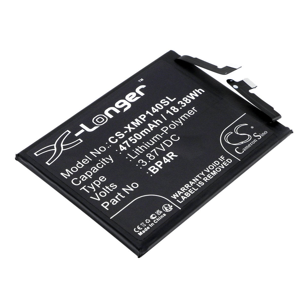 3.87V, Li-Polymer, 4750mAh, SmartPhone battery fits Xiaomi, Bp4r, 14 Pro, 18.38Wh Mobile, SmartPhone Cameron Sino Technology Limited (Smartphone)