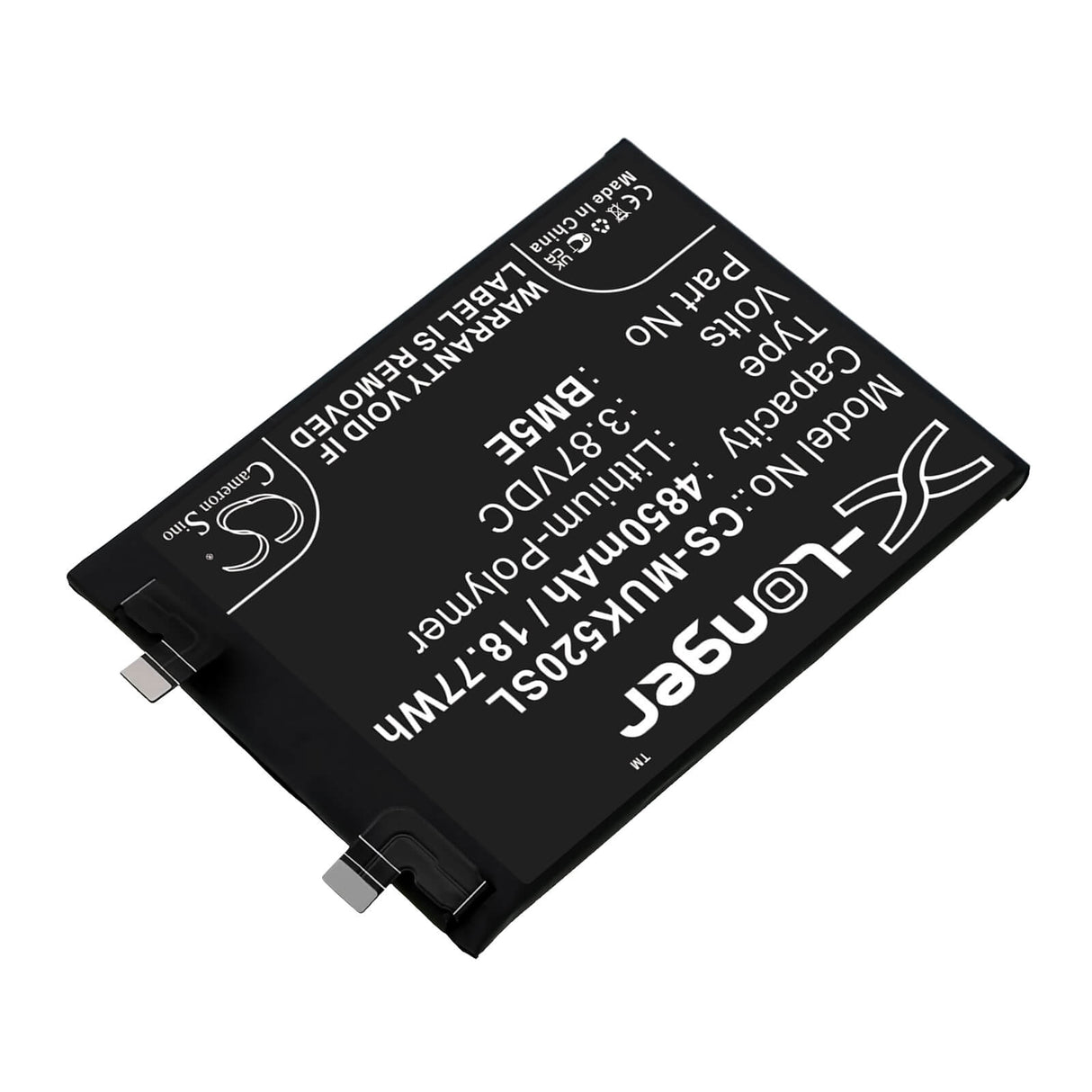 3.87V, Li-Polymer, 4850mAh, SmartPhone battery fits Redmi, Xiaomi, Bm5e, 22011211c, 22021211rc, 18.77Wh Mobile, SmartPhone Cameron Sino Technology Limited (Smartphone)