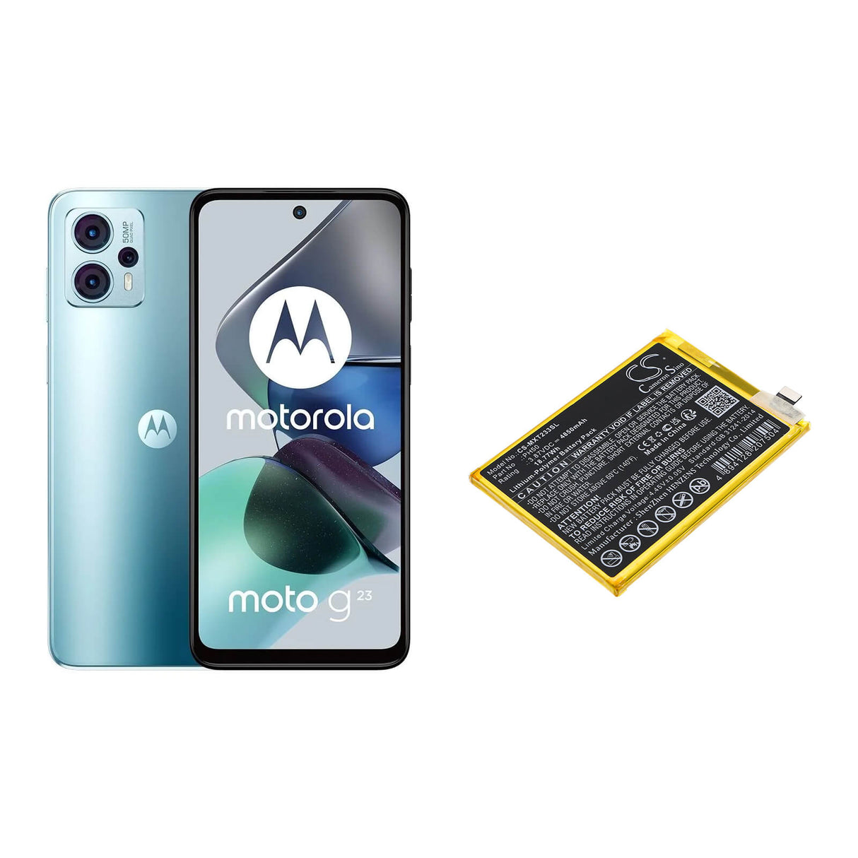 3.87V, Li-Polymer, 4850mAh, SmartPhone battery fits Motorola, Ph50, Moto G23, Xt2333, 18.77Wh Mobile, SmartPhone Cameron Sino Technology Limited (Smartphone)