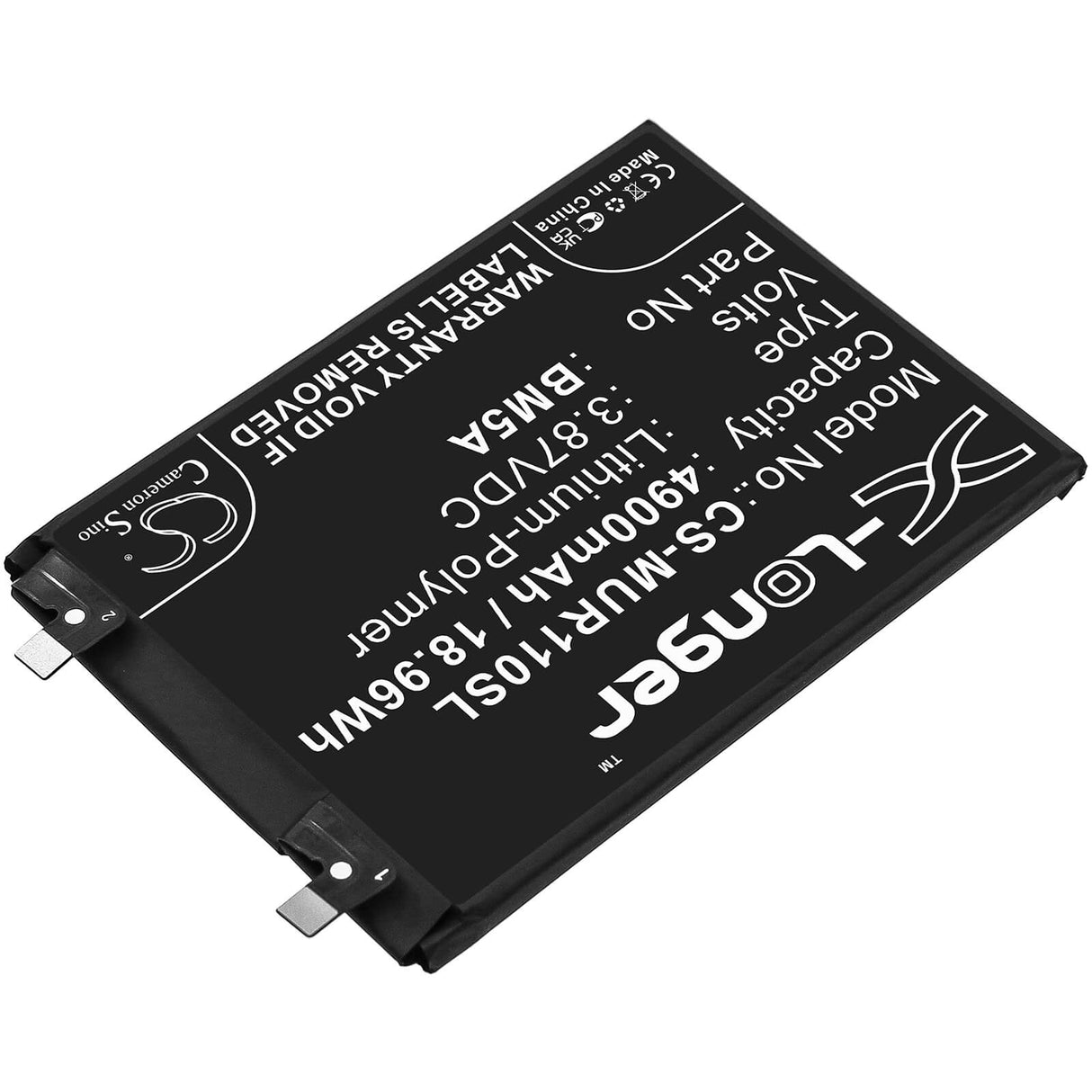 3.87V, Li-Polymer, 4900mAh, SmartPhone battery fits Redmi, Xiaomi, Bm5a, 21091116c, 21091116i, 18.96Wh Mobile, SmartPhone Cameron Sino Technology Limited (Smartphone)