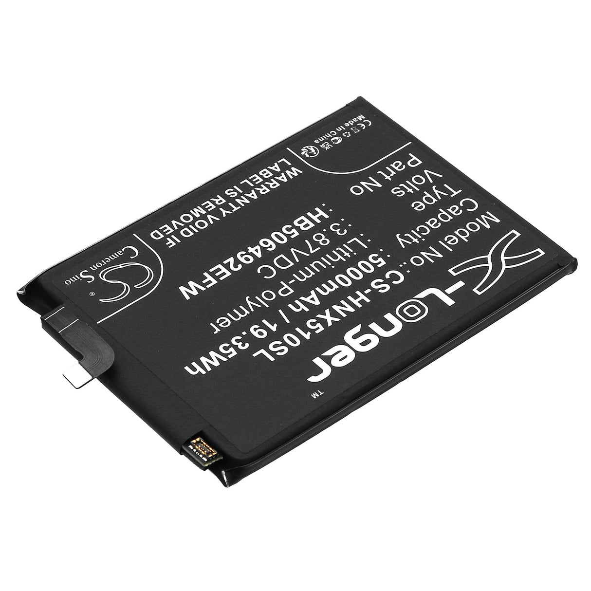 3,87V, Li-Polymère, 5000mAh, Batterie de smartphone compatible avec Honor, Hb506492efw, Magic 5 Lite, Rmo-nx1, 19,35Wh Mobile, Smartphone Cameron Sino Technology Limited (Smartphone)