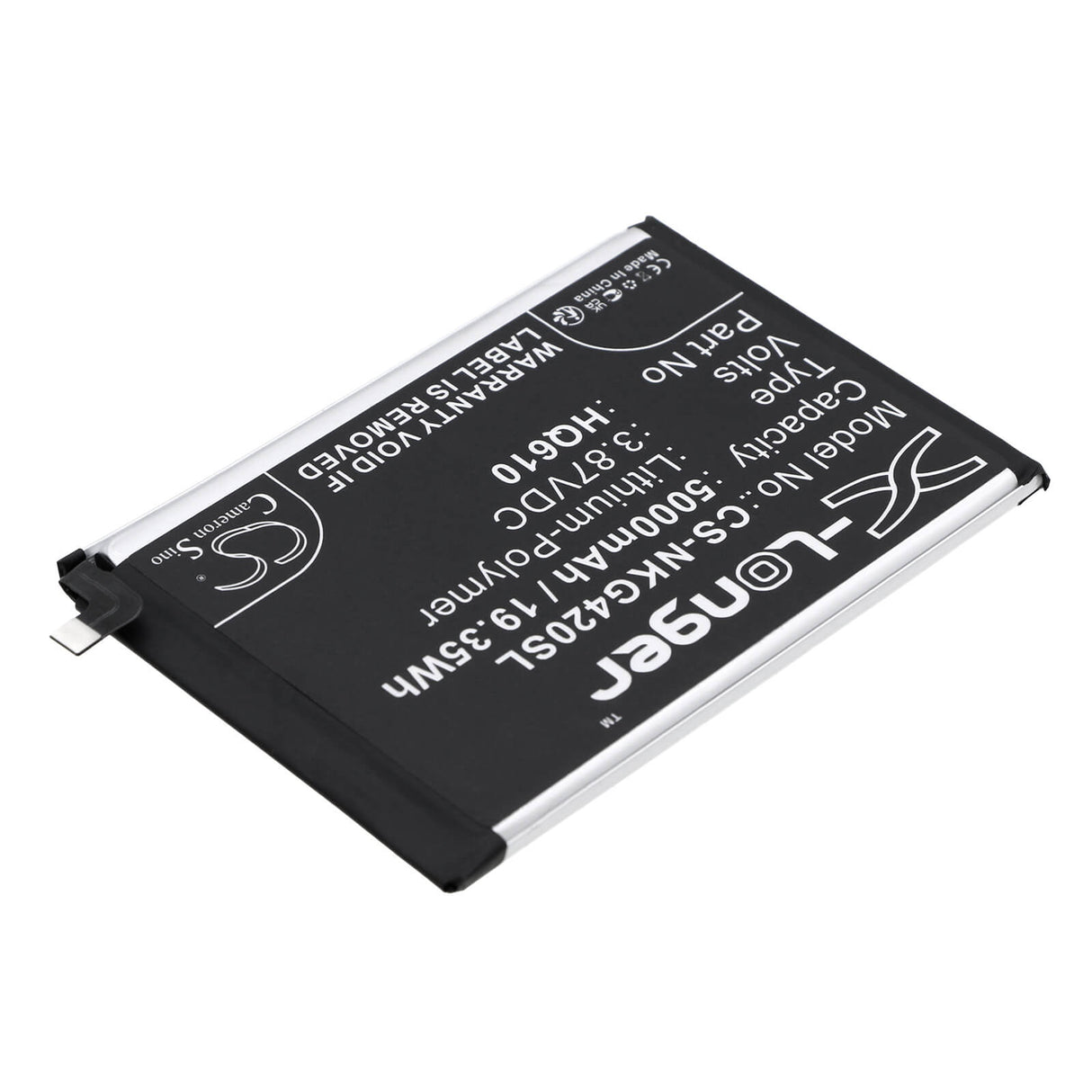 3.87V, Li-Polymer, 5000mAh, SmartPhone battery fits Nokia, Hq610, G42 5g, 19.35Wh Mobile, SmartPhone Cameron Sino Technology Limited (Smartphone)