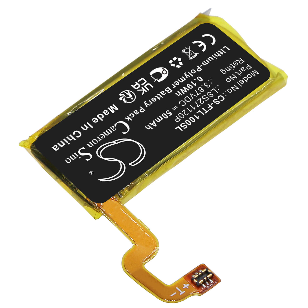 3.87V, Li-Polymer, 50mAh, Smartwatch battery fits Fitbit, Lss271120p, Luxe, 0.19Wh Smartwatch Cameron Sino Technology Limited