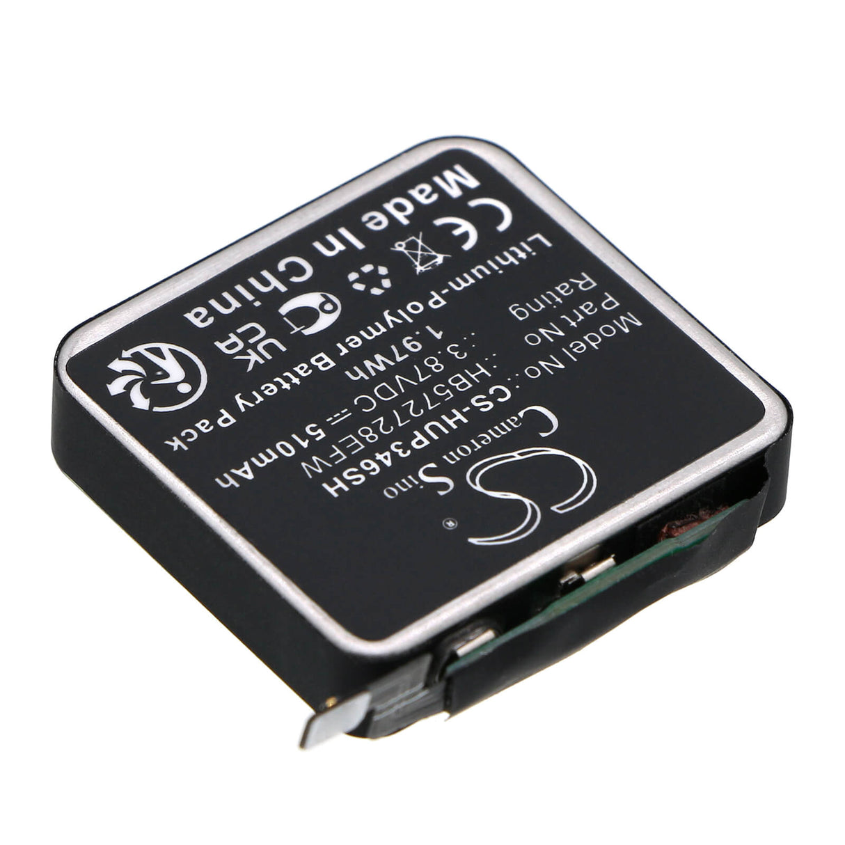 3.87V, Li-Polymer, 510mAh, Smartwatch battery fits Huawei, Hb572728efw, Watch Gt3 Pro 46mm, 1.97Wh Smartwatch Cameron Sino Technology Limited