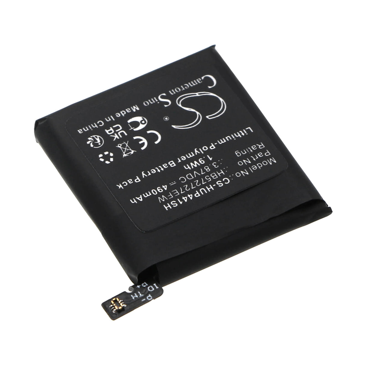3.87V, Li-Polymer, 530mAh Smartwatch Battery fits Huawei, Watch Gt4 41mm, 2.05Wh Smartwatch Cameron Sino Technology Limited