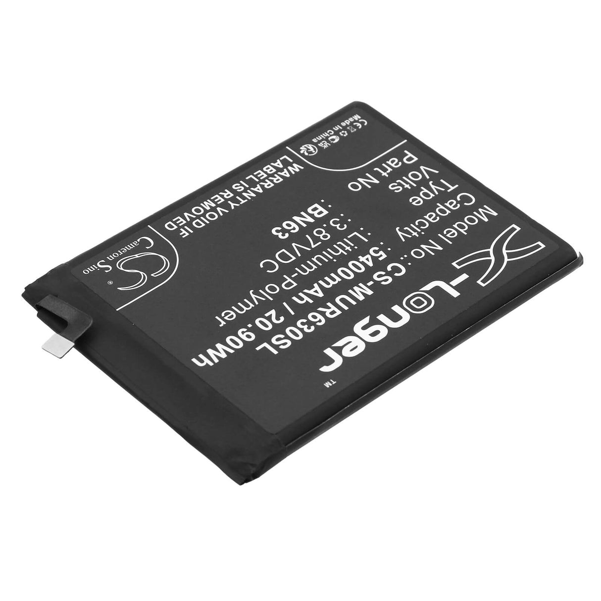 3,87V, Li-Polymère, 5400mAh, batterie pour smartphone compatible avec Redmi, Bn63, 10 Prime, 22011119ti, 20,9Wh Mobile, Smartphone Cameron Sino Technology Limited (Smartphone)
