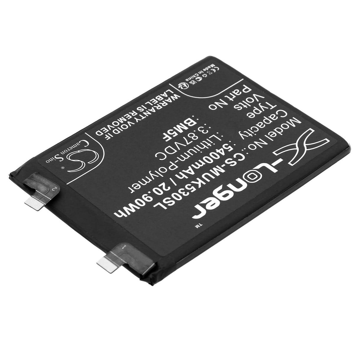 3,87V, Li-Polymer, 5400mAh, batterie pour smartphone compatible avec Redmi, Bm5f, 22041211ac, K50, 20,9Wh Mobile, SmartPhone Cameron Sino Technology Limited (Smartphone)