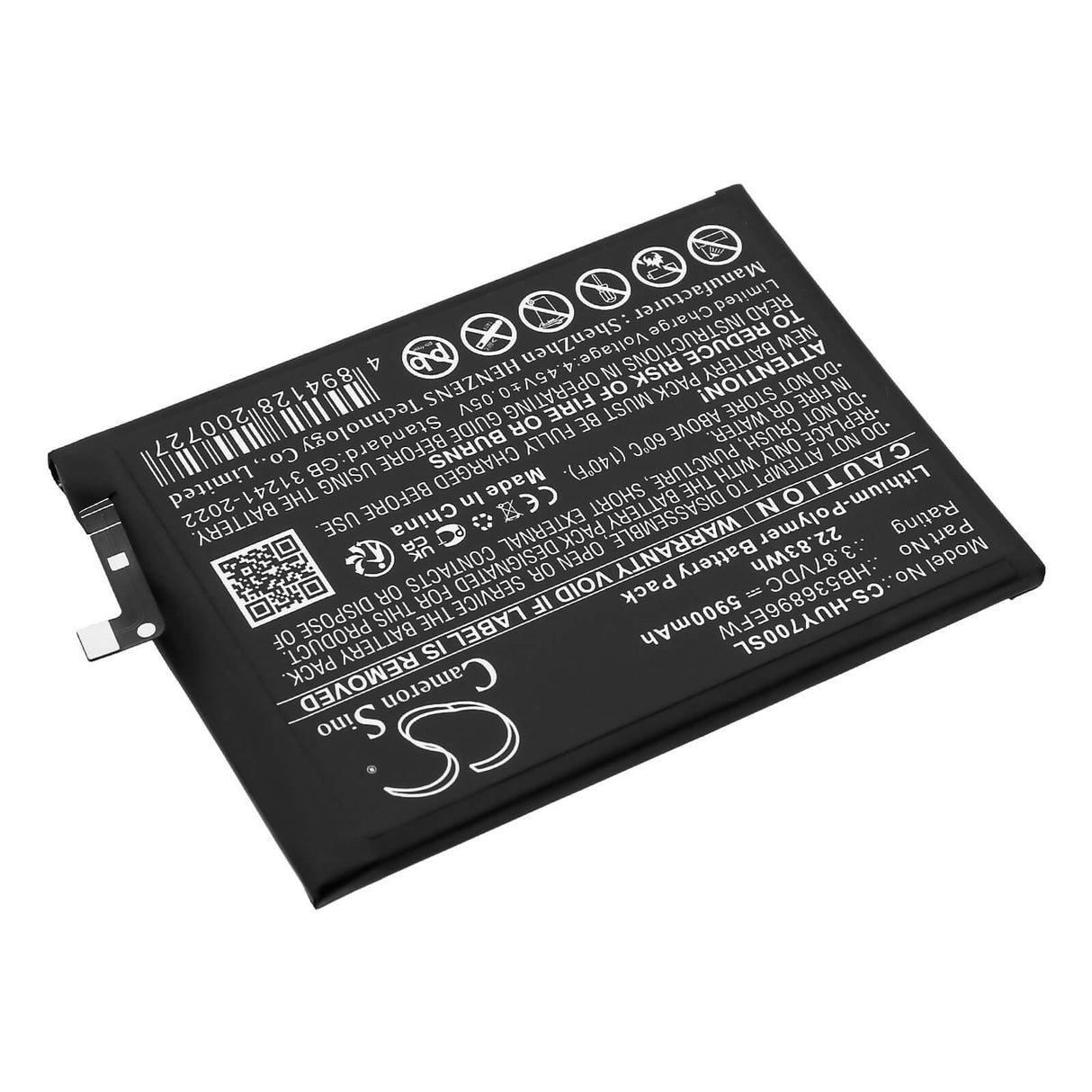 3,87V, Li-Polymer, 5900mAh, batterie de smartphone compatible avec Huawei, Hb536896efw, Mga-al00, Mga-lx3, 22,83Wh Mobile, SmartPhone Cameron Sino Technology Limited (Smartphone)