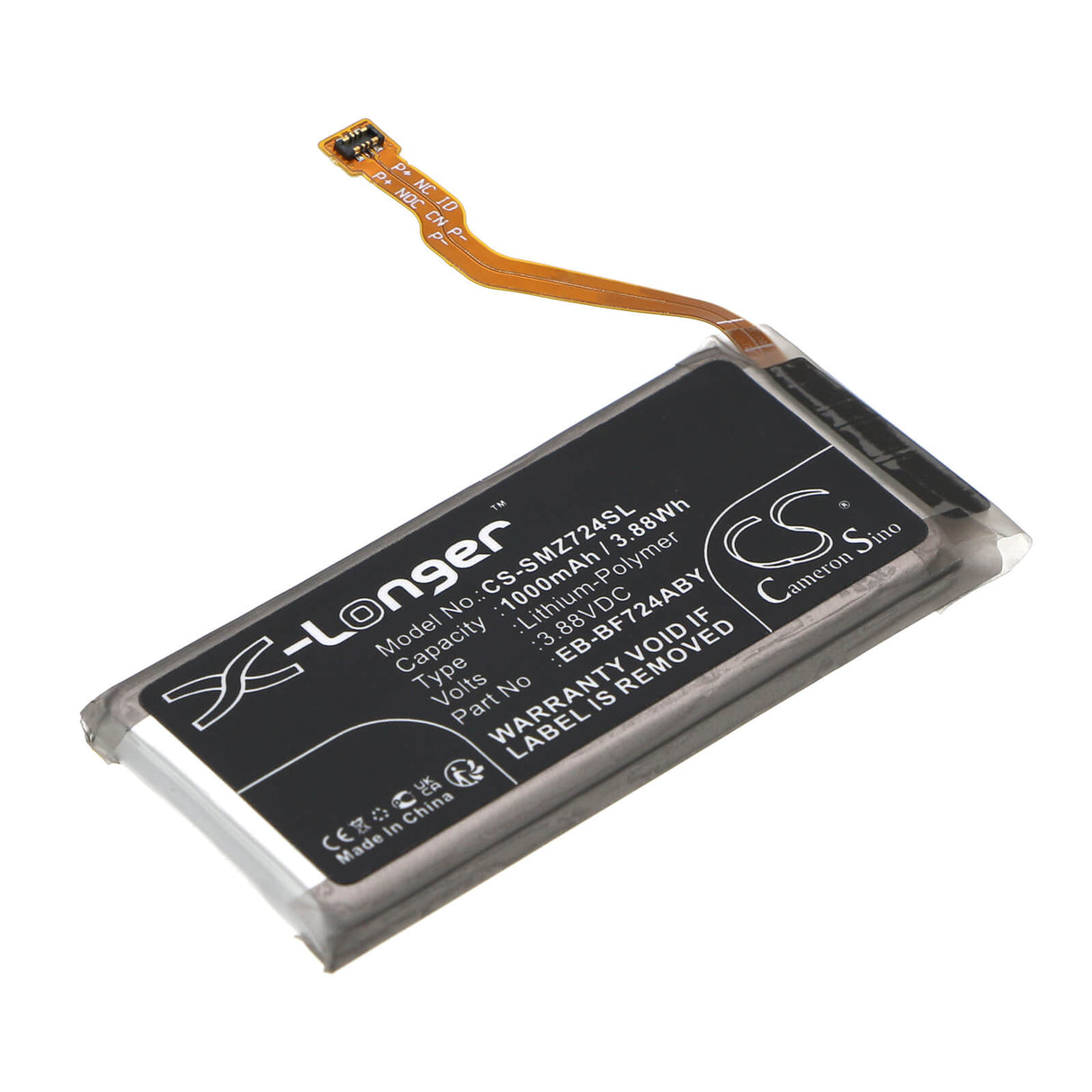 3,88V, Li-Polymer, 1000mAh, batterie de smartphone compatible avec Samsung, Eb-bf724aby, Galaxy Z Flip 4, Galaxy Z Flip 4 5g Uw, 3,88Wh Mobile, Smartphone Cameron Sino Technology Limited (Smartphone)