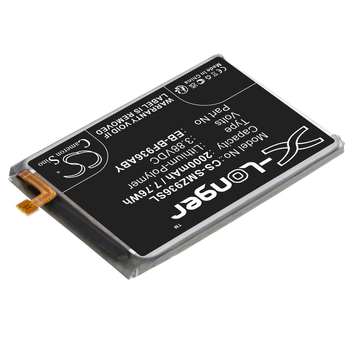 3,88V, Li-Polymer, 2000mAh, batterie de smartphone compatible avec Samsung, Eb-bf936aby, Galaxy Z Fold4, Sc-55c, 7,76Wh Mobile, Smartphone Cameron Sino Technology Limited (Smartphone)