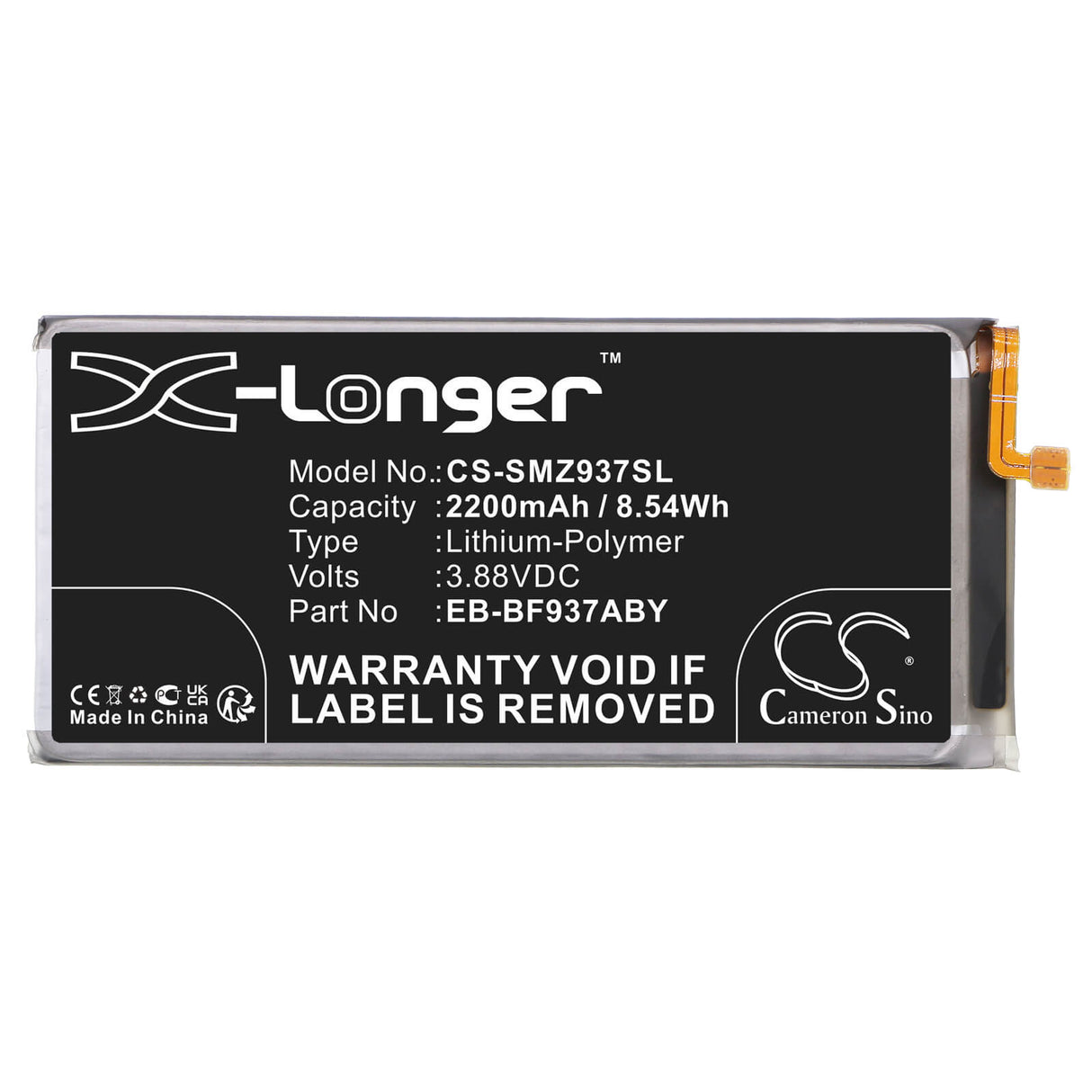 3,88V, Li-Polymère, 2200mAh, Batterie de smartphone compatible Samsung, Eb-bf937aby, Galaxy Z Fold4, Sc-55c, 8,54Wh Mobile, Smartphone Cameron Sino Technology Limited (Smartphone)