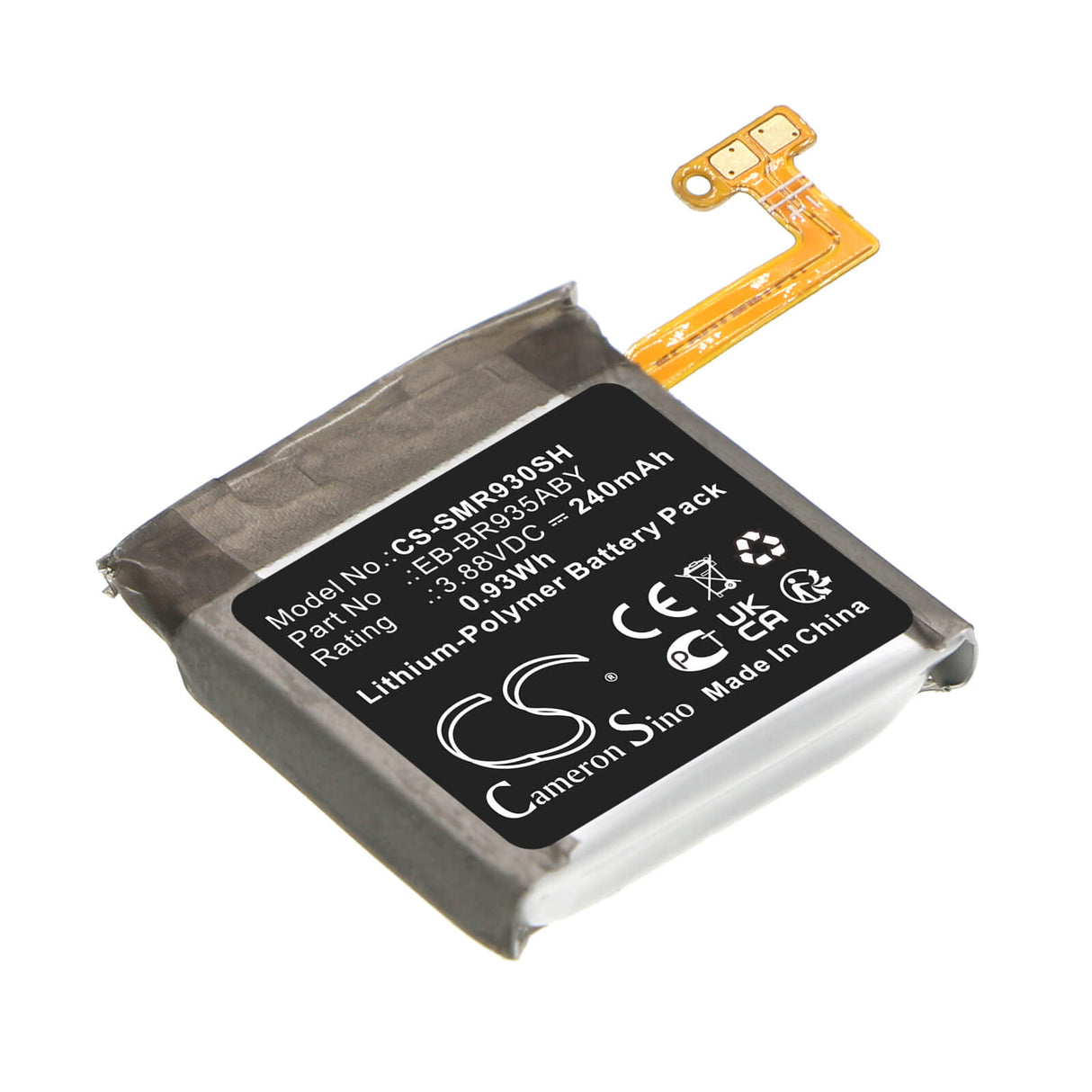 3.88V, Li-Polymer, 240mAh, Smartwatch battery fits Samsung, Eb-br935aby, Galaxy Watch 6 40mm, Sm-r930, 0.93Wh Smartwatch Cameron Sino Technology Limited