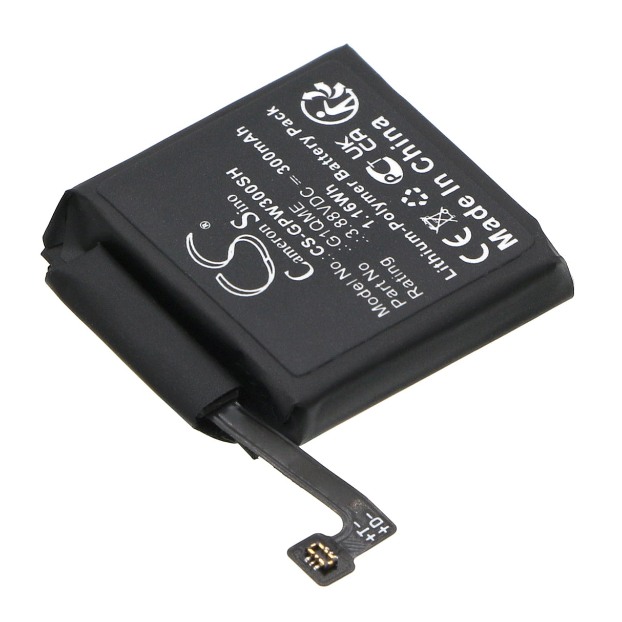 3.88V, Li-Polymer, 300mAh, Smartwatch Battery fits Google, Pixel Watch 3, 1.16Wh Smartwatch Cameron Sino Technology Limited