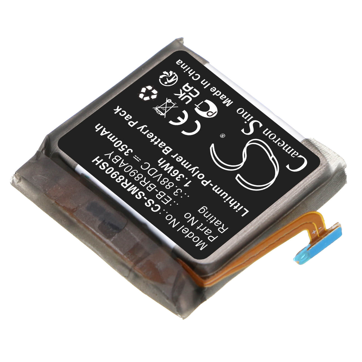3.88V, Li-Polymer, 350mAh, Smartwatch battery fits Samsung, Eb-br870aby, Galaxy Watch4 Classic 46mm, Sm-r870, 1.36Wh Smartwatch Cameron Sino Technology Limited