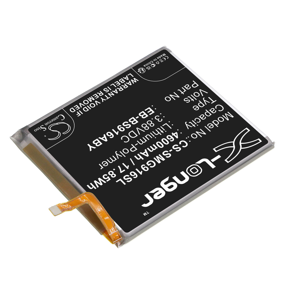 3,88V, Li-Polymer, 4600mAh, Batterie de smartphone compatible avec Samsung, Eb-bs916aby, Galaxy S23 Plus, Galaxy S23+, 17,85Wh Mobile, Smartphone Cameron Sino Technology Limited (Smartphone)