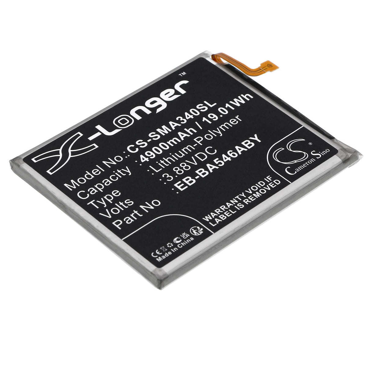 3,88V, Li-Polymer, 4900mAh, batterie pour smartphone compatible avec Samsung, Eb-ba546aby, Galaxy A34 5g, Galaxy A34 5g 2023, 19,01Wh Mobile, SmartPhone Cameron Sino Technology Limited (Smartphone)