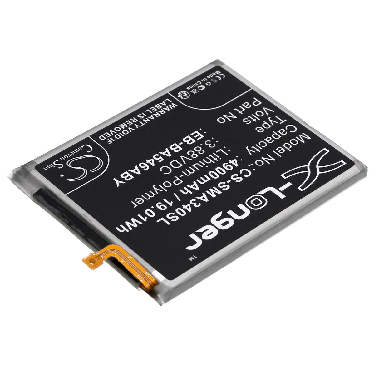 3,88V, Li-Polymer, 4900mAh, batterie pour smartphone compatible avec Samsung, Eb-ba546aby, Galaxy A34 5g, Galaxy A34 5g 2023, 19,01Wh Mobile, SmartPhone Cameron Sino Technology Limited (Smartphone)