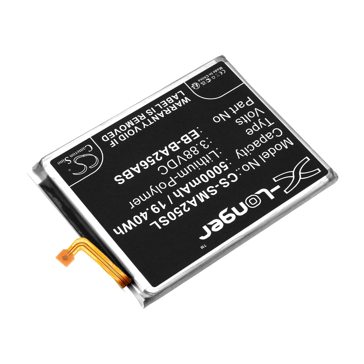3.88V, Li-Polymer, 5000mAh, batterie de smartphone compatible avec Samsung, Eb-ba256abs, Galaxy A25, Galaxy A25 5g, 19.4Wh Mobile, Smartphone Cameron Sino Technology Limited (Smartphone)